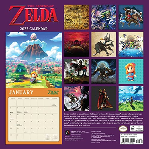 LEGEND OF ZELDA 2022 WALL CALENDAR