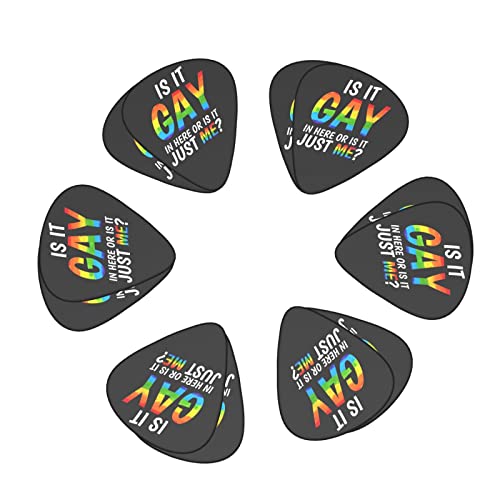 LGBT Gay Here Guitar Pick 12 Packs Creative Plectrum Guitarra eléctrica guitarra de madera unisex