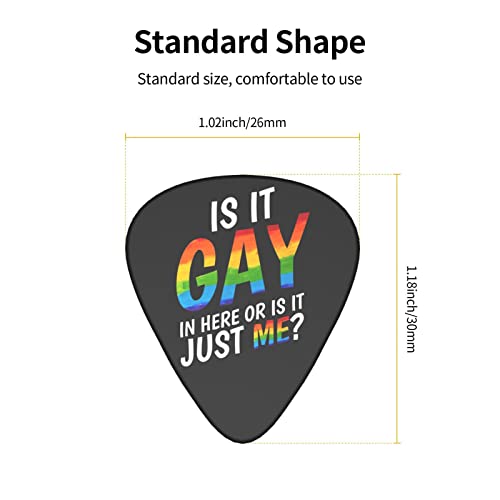 LGBT Gay Here Guitar Pick 12 Packs Creative Plectrum Guitarra eléctrica guitarra de madera unisex