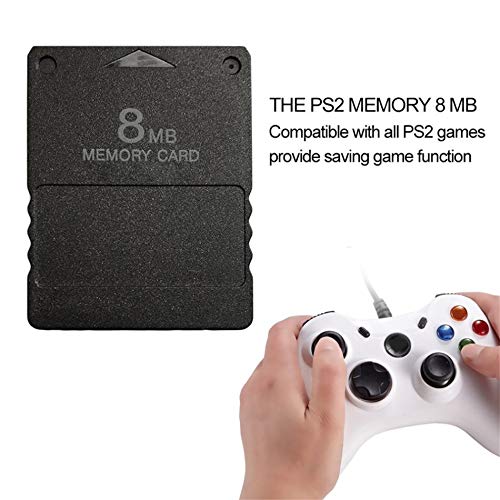 Libertroy Tarjeta de Memoria Compact Design Black 8MB Memory Card de expansión Adecuada para Playstation 2 PS2 Black 8MB Memory Card