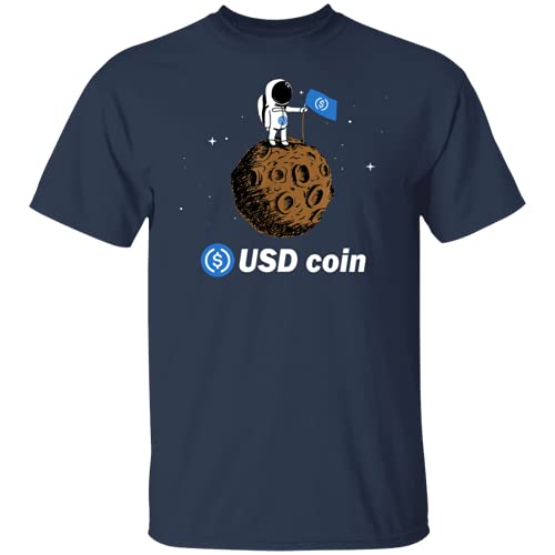 Limited USD Coin USDC Crypto to The Moon Camisa con camiseta de astronauta, Negro, XS