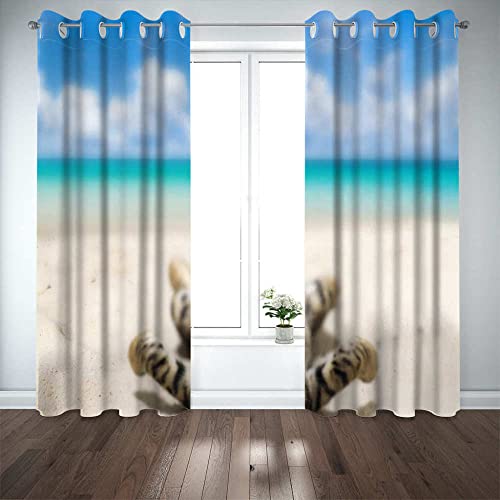 LWXBJX Opacas Cortinas Dormitorio - Lindo Gatito Animal - Impresión 3D Aislantes de Frío y Calor 90% Opacas Cortinas - 200 x 160 cm - Salon Cocina Habitacion Niño Moderna Decorativa