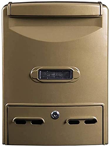 Mail Box Mailboxes Large Mailbox Security Lockbox Mailbox General Manager's Suggestion Box Receipt Report Boxletterbox Parcel Box Drop Box 0927(Color:Coffee Gold)