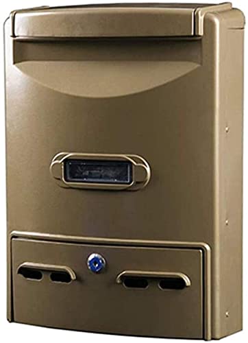 Mail Box Mailboxes Large Mailbox Security Lockbox Mailbox General Manager's Suggestion Box Receipt Report Boxletterbox Parcel Box Drop Box 0927(Color:Coffee Gold)