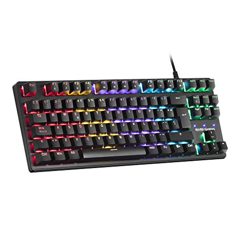 Mars Gaming MKXTKLRPT, Teclado Mecánico RGB LED, Switch Rojo, Portu