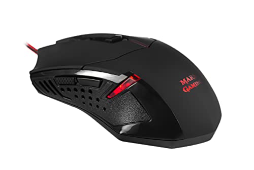 MARSGAMING MCP1 - Pack de teclado y ratón gaming (2800 DPI, capacidad anti-ghosting, iluminación LED roja, ambidiestro, USB ), negro y rojo