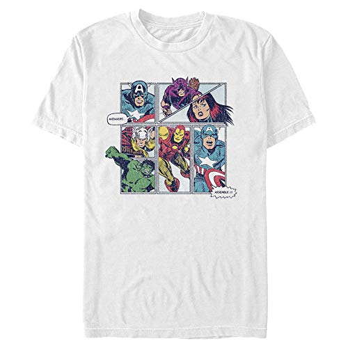 Marvel Avengers Assemble Camiseta, Blanco, L para Hombre