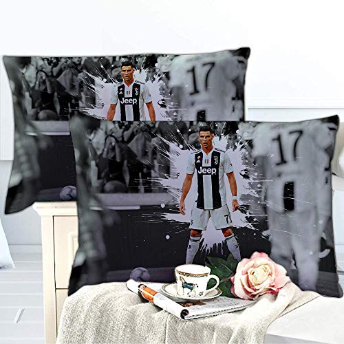 Meet Funda De Edredón Fútbol Cristiano Ronaldo Juego De Cama Juego De 3 Piezas (Funda Nórdica + 2 Fundas De Almohada) Rey Soltero (Estilo 02,(150x200cm)-Cama de 90)