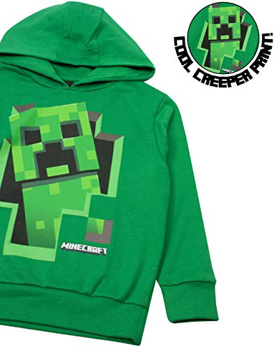 Minecraft Hoodie Boys Creeper Green Jumper Gamer Kids Sudadera con Capucha 13-14 años