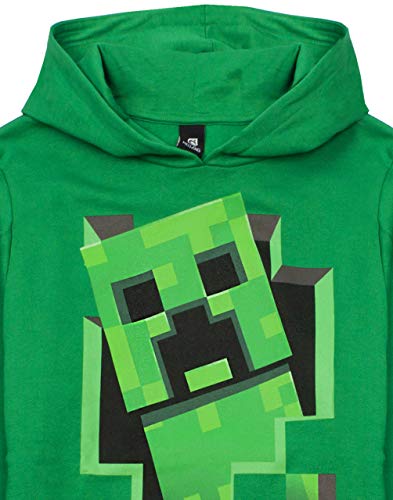 Minecraft Hoodie Boys Creeper Green Jumper Gamer Kids Sudadera con Capucha 13-14 años