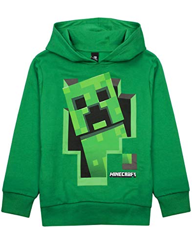 Minecraft Hoodie Boys Creeper Green Jumper Gamer Kids Sudadera con Capucha 13-14 años