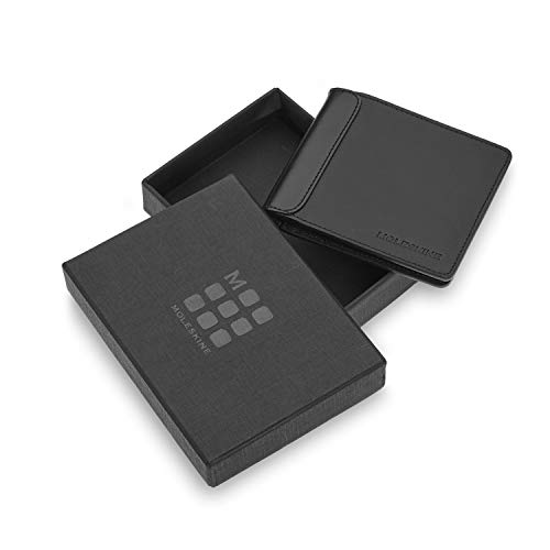 Moleskine - Billetera de Piel clásica con Clip, 10 Bolsillos para Tarjetas de crédito y Tickets y 1 Pinza para Billetes, tamaño 11 x 9.5 x 1.5 cm, Negro