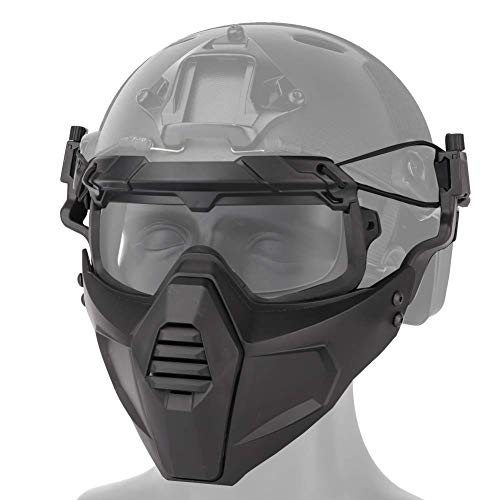 NC Fast Airsoft Half-Mask Protective Steel Mesh, Juego de Gafas Desmontables para Airsoft Paintball Fiesta de Halloween