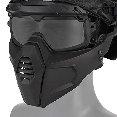 NC Fast Airsoft Half-Mask Protective Steel Mesh, Juego de Gafas Desmontables para Airsoft Paintball Fiesta de Halloween