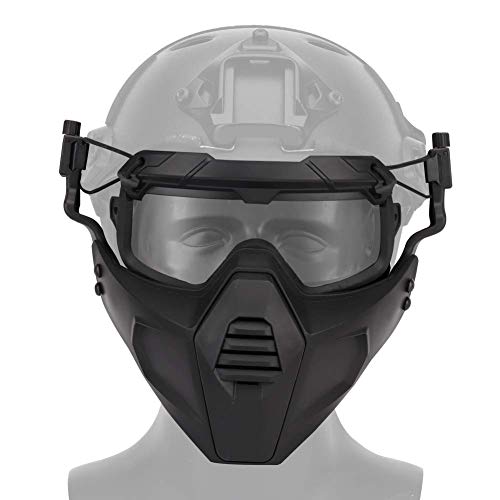 NC Fast Airsoft Half-Mask Protective Steel Mesh, Juego de Gafas Desmontables para Airsoft Paintball Fiesta de Halloween