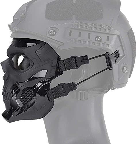 NC Máscara de Airsoft, Máscara de Cara Completa Cráneo Máscara de Calavera Diseño de Uso Dual Correa de Hombro Ajustable para Disparos de Airsoft Paintball