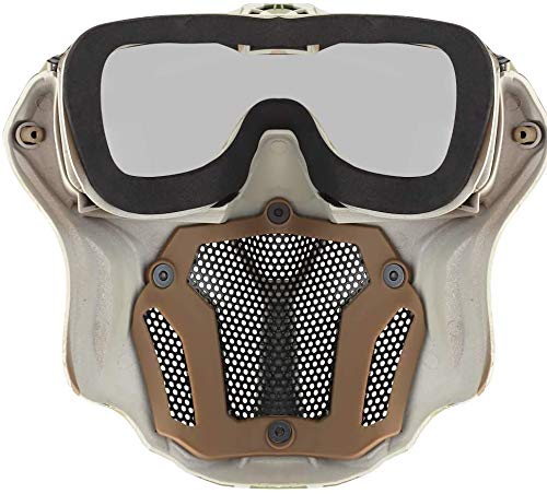 NC Paintball táctico Airsoft con Sistema de Ventilador antivaho Integrado, máscara Desmontable, protección Completa Transpirable, Juego de Lucha CS