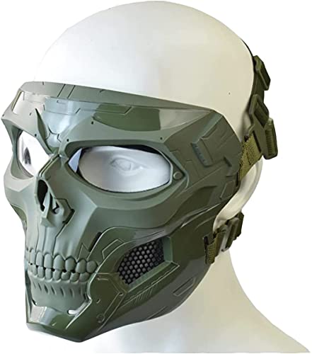 NC PJ Tactical Fast Casco Y Máscara Ajustable De Airsoft Máscara Facial Completa De Calavera Adecuada para Airsoft Paintball, Halloween, Juegos De rol, Fiestas De Disfraces Y Accesorios De Películas