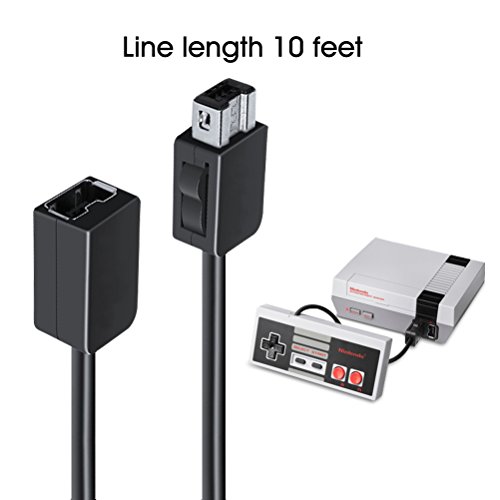 NES Mini Classic Controller Extension Cable 3m 10ft Extended Cord Lead for Nintendo NES Mini Classic Controller New 2016 Mini NES Version, 2 Pack (Electronic Games)