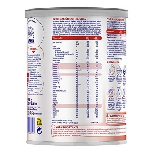 Nestlé Nidina 2 Leche Infantil, Caja de 3 Latas, 2400g