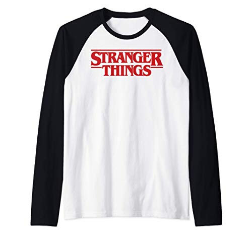 Netflix Stranger Things Simple Red Logo Camiseta Manga Raglan