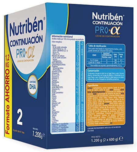 Nutribén Continuación ProAlfa 2 Leche en Polvo de Continuación para Bebés, de 6 a 12 meses, 1200g