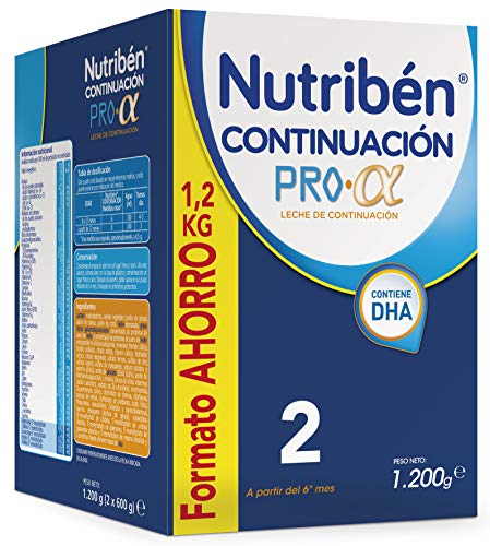 Nutribén Continuación ProAlfa 2 Leche en Polvo de Continuación para Bebés, de 6 a 12 meses, 1200g