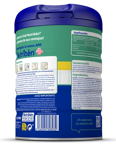 Nutribén OLM Innova 2 Leche en Polvo de Continuación para Bebés de 6 a 12 meses, 800g