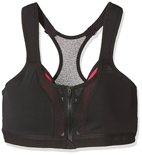 Odlo Bra Double High – Sujetador Deportivo, Mujer, Sports Bra Double High, Black - Beetroot Purple, 75