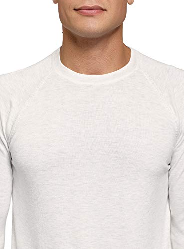 oodji Ultra Hombre Jersey Básico de Viscosa, Blanco, ES 50 / M