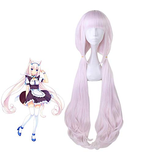 PANQQ Anime Nekopara Chocolat Vanilla Wig Cosplay disfraz mujeres   pelucas largas