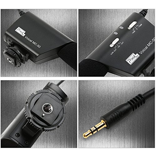 Pixel MC-50 Micrófono de cámara Grabación Micrófono Escopeta Mic Videocámara Micrófono para DSLR Canon Nikon Panasonic Videocámara (Se Necesita Interfaz 3.5mm)