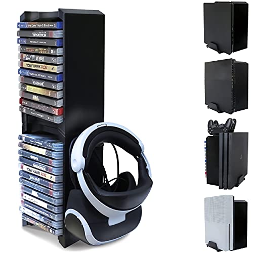 PS4 Game Storage Tower - Universal Games Storage Tower - PS4 y Xbox One Game Storage Rack almacena 24 juegos o Blu-Rays y gafas PS4 VR