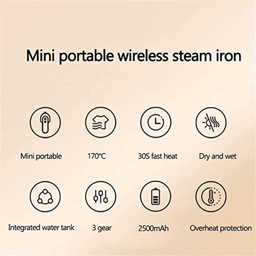 QXWJ Ropa de Vestimenta de Ropa de Mano Handheld Handheld Steam Pone USB Vapor de Ropa Recargable Que cuelga el Vapor de Viaje de Viaje Caliente, Adecuado for la Ropa de Varios Tejidos, 160w, Blanco