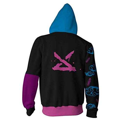 QYIFIRST Sudadera unisex con estampado 3D de anime, con capucha, Legends League, color negro, XL (contorno del pecho 113 cm)