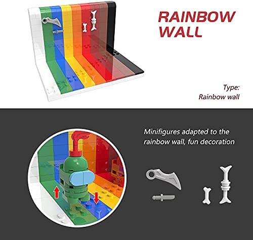 Rainbow Wall Everyone is Awesome Building Kits con hombre lobo matar juego caliente 9 figuras alienígenas juguetes, creativo 2021 (300 piezas)