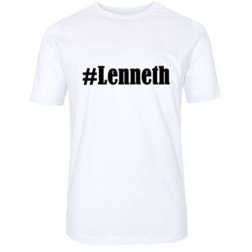 Reifen-Markt Camiseta #Lenneth Hashtag para mujer y hombre en blanco y negro