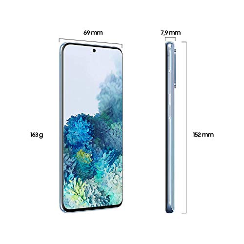 Samsung Galaxy S20 - Smartphone 6.2" Dynamic AMOLED (8GB RAM, 128GB ROM, cuádruple cámara trasera 64MP, Octa-core Exynos 990, 4000mAh batería, carga ultra rápida), Cloud Blue
