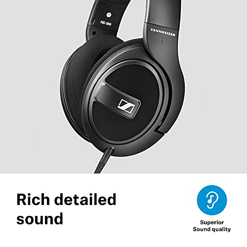 Sennheiser HD 569 - Auriculares de Diadema Cerrados (6.3 mm/3.5 mm, micrófono, Control Remoto), Color Negro