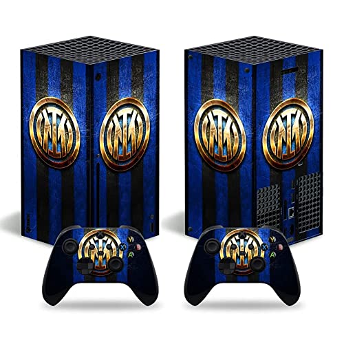 Skin Kit Inter - Internacional Milano FC Cover Película adhesiva antiarañazos 100 % vinilo HD Quality compatible con Xbox Serie X + Set 4 pares gomas para controlador Joystick Xbox X