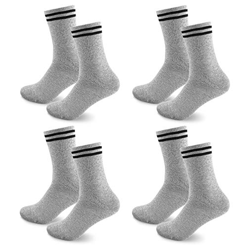 Smart Sir Calcetines Hombre y Mujer 4 Pares de Calcetines de deporte Negro Largo Calcetines de tenis Blanco