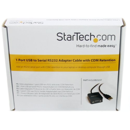 StarTech.com Cable de 1,8m USB a Puerto Serie Serial RS232 con Retención del Puerto de Asignación COM - 1x DB9 Macho - 1x USB A Macho