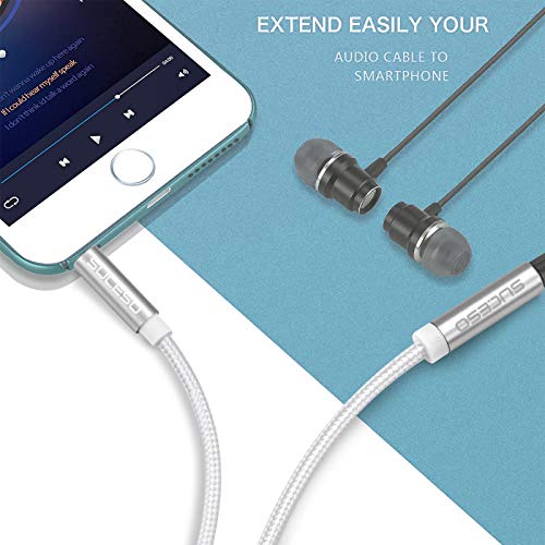 SUCESO Cable Audio Alargador Extensión 3.5mm Macho a Hembra Cable Alargador Jack Cable alargador de Audio estéreo para Coche Altavoces Auriculares Phone Pad Pod Samsung MP3 Player TV PC Xbox-5M