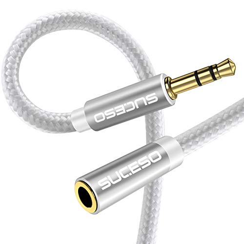 SUCESO Cable Audio Alargador Extensión 3.5mm Macho a Hembra Cable Alargador Jack Cable alargador de Audio estéreo para Coche Altavoces Auriculares Phone Pad Pod Samsung MP3 Player TV PC Xbox-5M