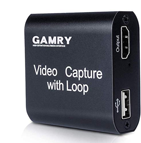 Tarjeta de Captura de Vídeo HDMI con Loop Out, 4K HD 1080P USB 2.0 para Transmisión en Vivo de Transmisión de Vídeo para Juegos, Transmisión, Enseñanza, Videoconferencia