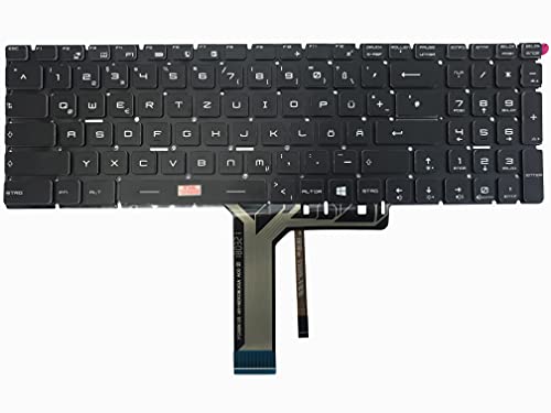 Teclado alemán – sin Marco – con iluminación – para MSI GV62, GV62 7RC (MS-16JD), GV62 7RD (MS-16J9)