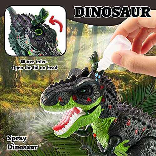 TOEY PLAY Eléctrico Dinosaurio Juguete T-Rex Dinosaurios Figuras Luz Sonido Niebla de Agua Caminar Juguetes Educativo Niño Niña 3 Años