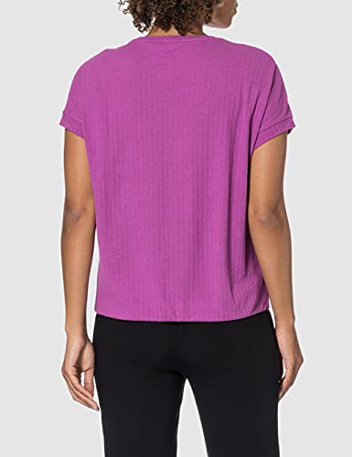 Tom Tailor 1025274 Structure Camiseta, 26530 Plum Blossom Lilac-Juego de Mesa de Peluche, S para Mujer