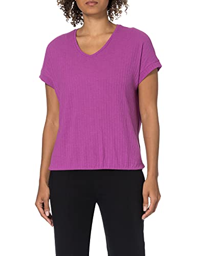 Tom Tailor 1025274 Structure Camiseta, 26530 Plum Blossom Lilac-Juego de Mesa de Peluche, S para Mujer