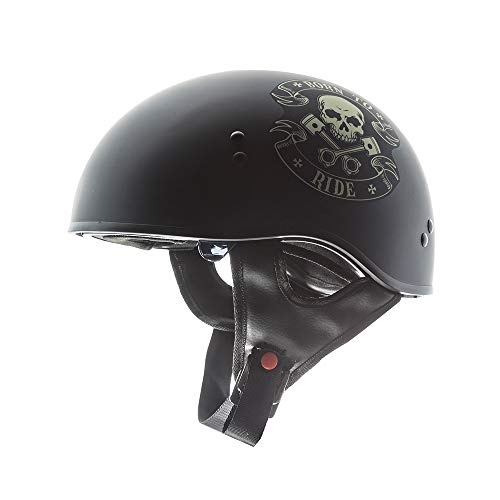 Torc T55 Spec-OPS Half Shell soporte de negro Born To Ride 2 x l casco t5515btr26